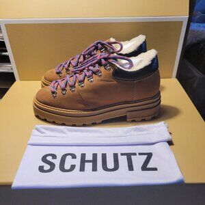 $89 NWT (9.5) SCHUTZ Lucille Suede & Shearling Bootie